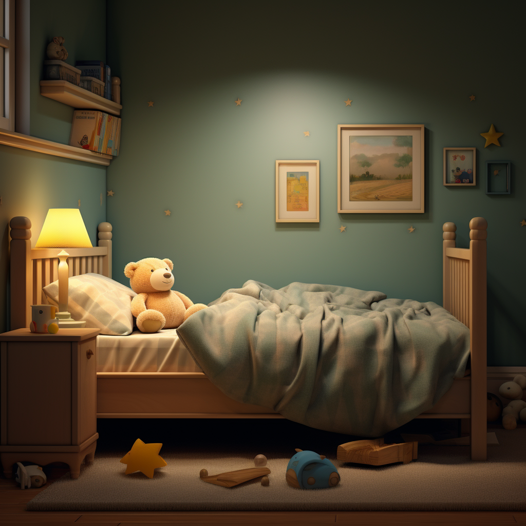 jamie128 a cozy dimly lit childrens bedroom complete with a tod 719cbe3c f0fc 434d b402 d8320fe3a39d